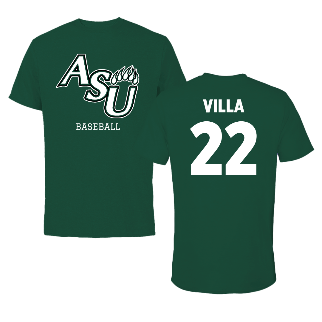 Adams State University Baseball Green Tee  - #22 Eric Villa