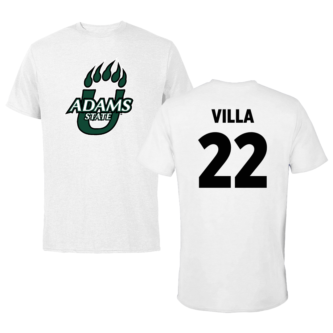 Adams State University Baseball White Tee  - #22 Eric Villa