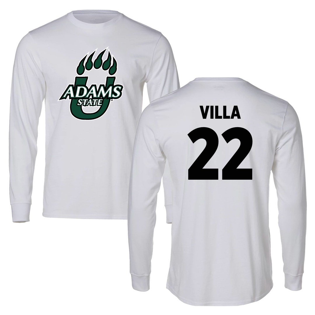 Adams State University Baseball White Long Sleeve  - #22 Eric Villa