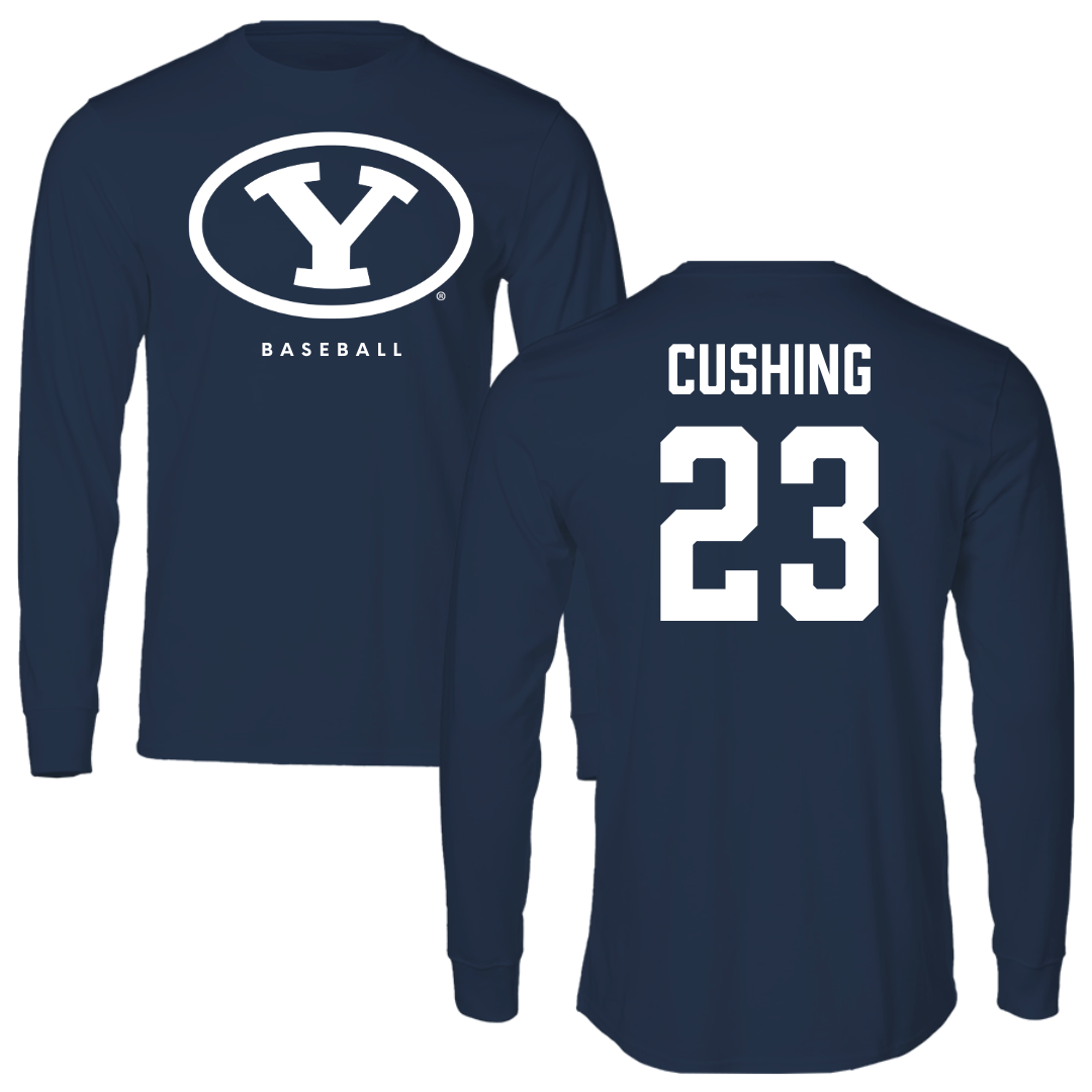 Brigham Young University Baseball Navy Long Sleeve  - #23 Stone Cushing
