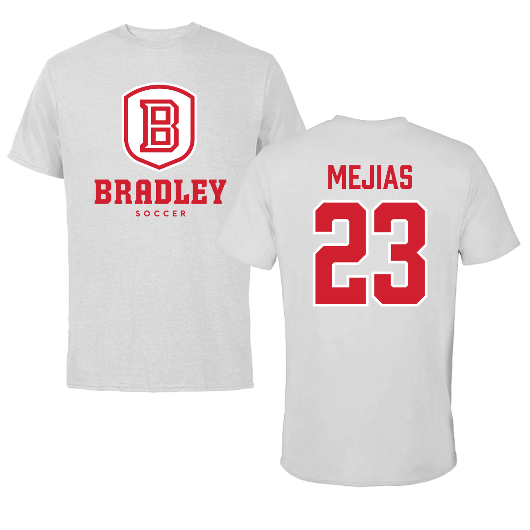 Bradley University Soccer Gray Tee - #23 Jamaine Mejias