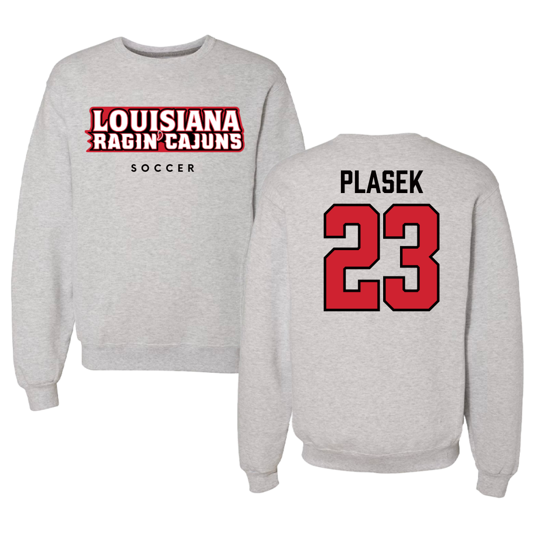 University of Louisiana at Lafayette Soccer Gray Crewneck  - #23 Liberty Plasek