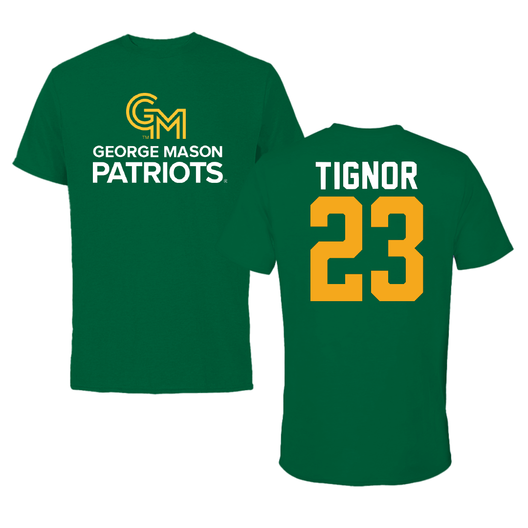 George Mason University Baseball Green Patriots Tee - #23 Laken Tignor