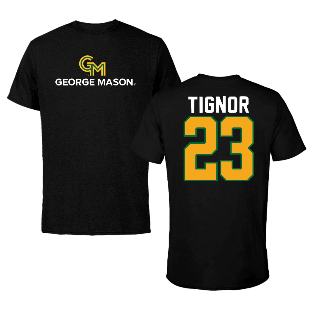 George Mason University Baseball Black Performance Tee - #23 Laken Tignor