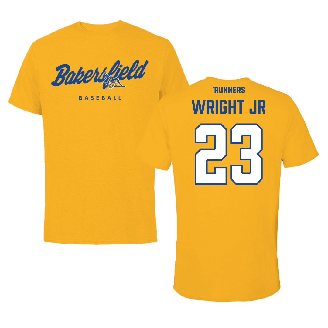 California State University-Bakersfield Baseball Gold Tee  - #23 Tally Wright Jr