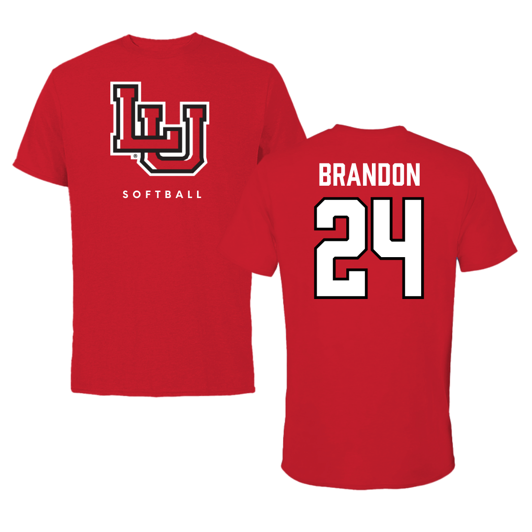 Lamar University Softball Red Tee  - #24 Trinity Brandon