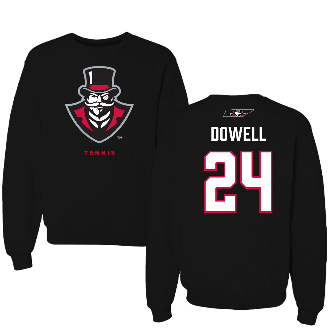 Austin Peay State University Football Black Mascot Crewneck - #24 Malaki Dowell