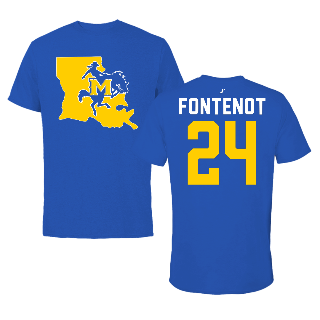 McNeese State University Softball Blue State Tee - #24 Nyjah Fontenot