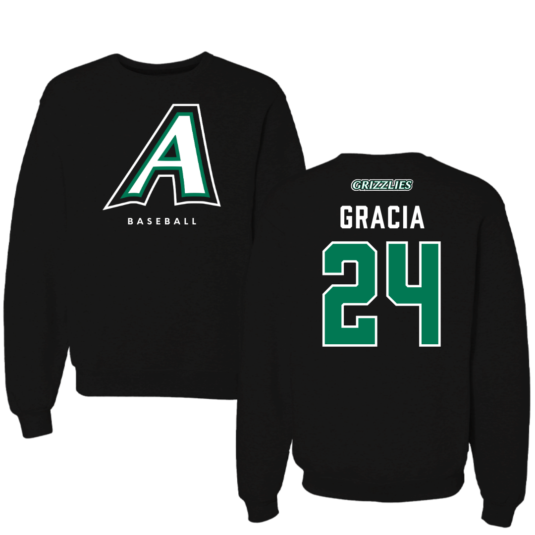 Adams State University Baseball Black Crewneck  - #24 Chris Gracia