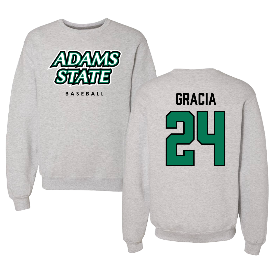 Adams State University Baseball Gray Crewneck  - #24 Chris Gracia