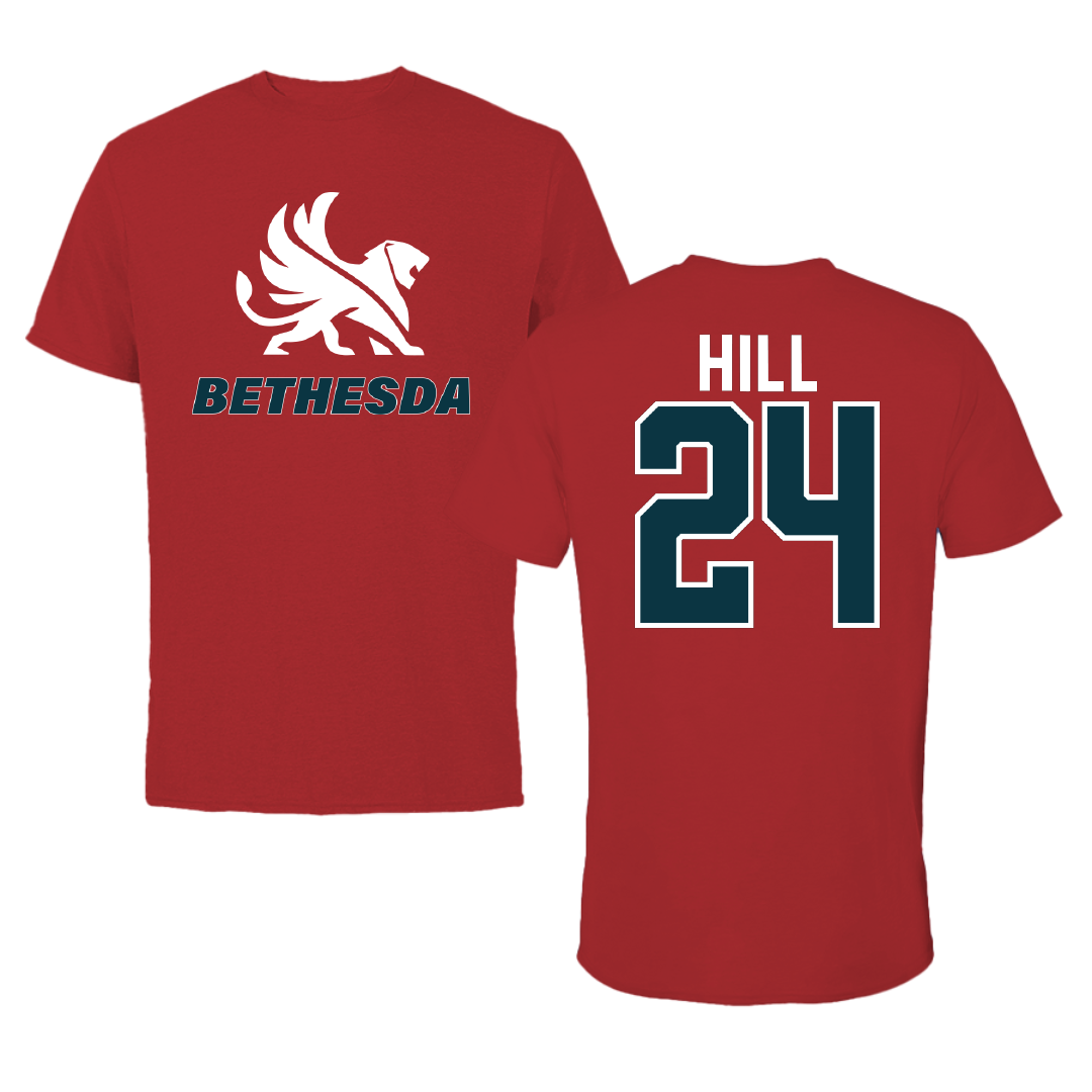 Bethesda University Basketball Canvas Red Tee - #24 Sierra Hill