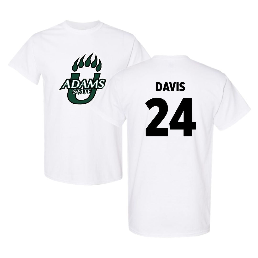 Adams State University Basketball White Tee  - #24 Riahana Davis