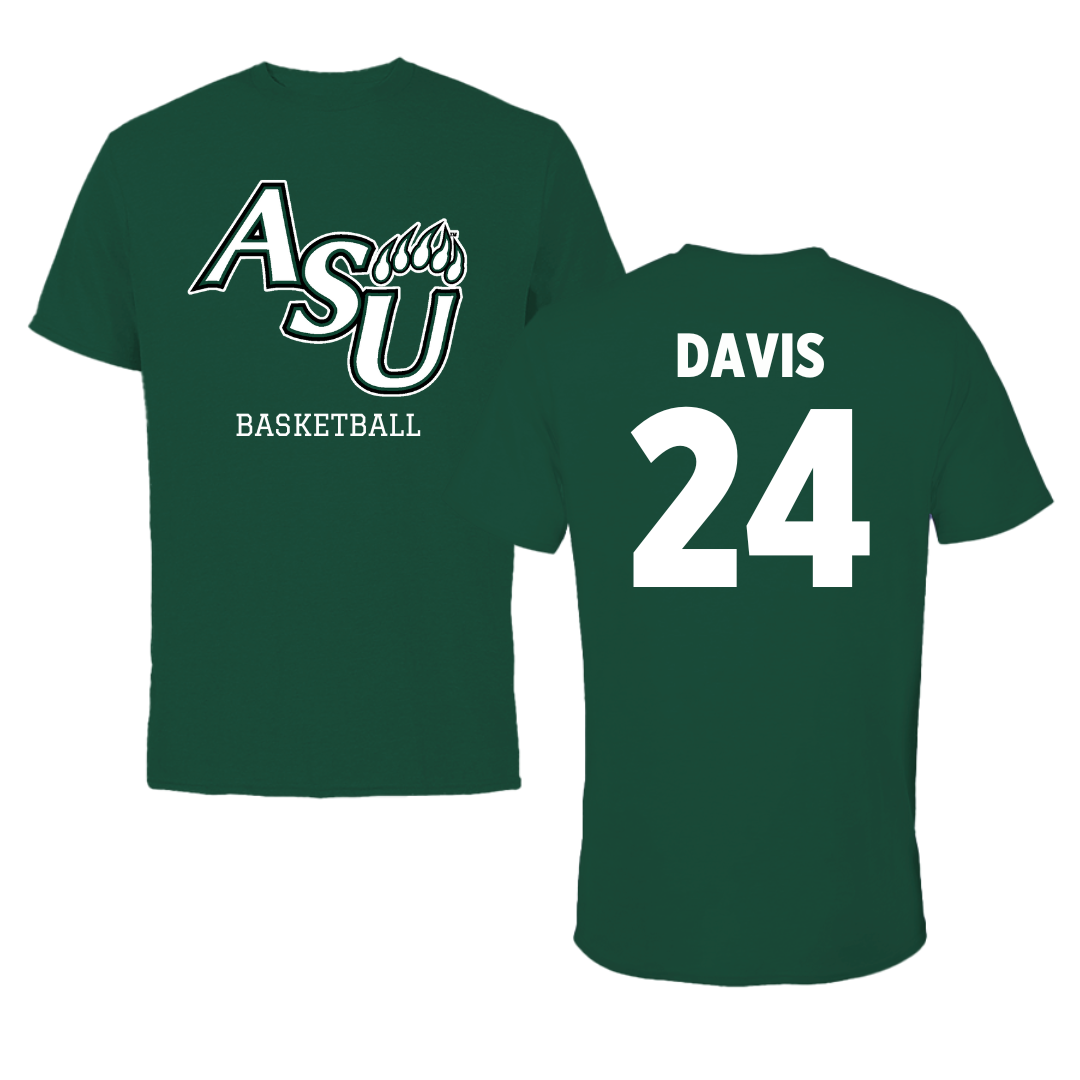 Adams State University Basketball Green Tee  - #24 Riahana Davis