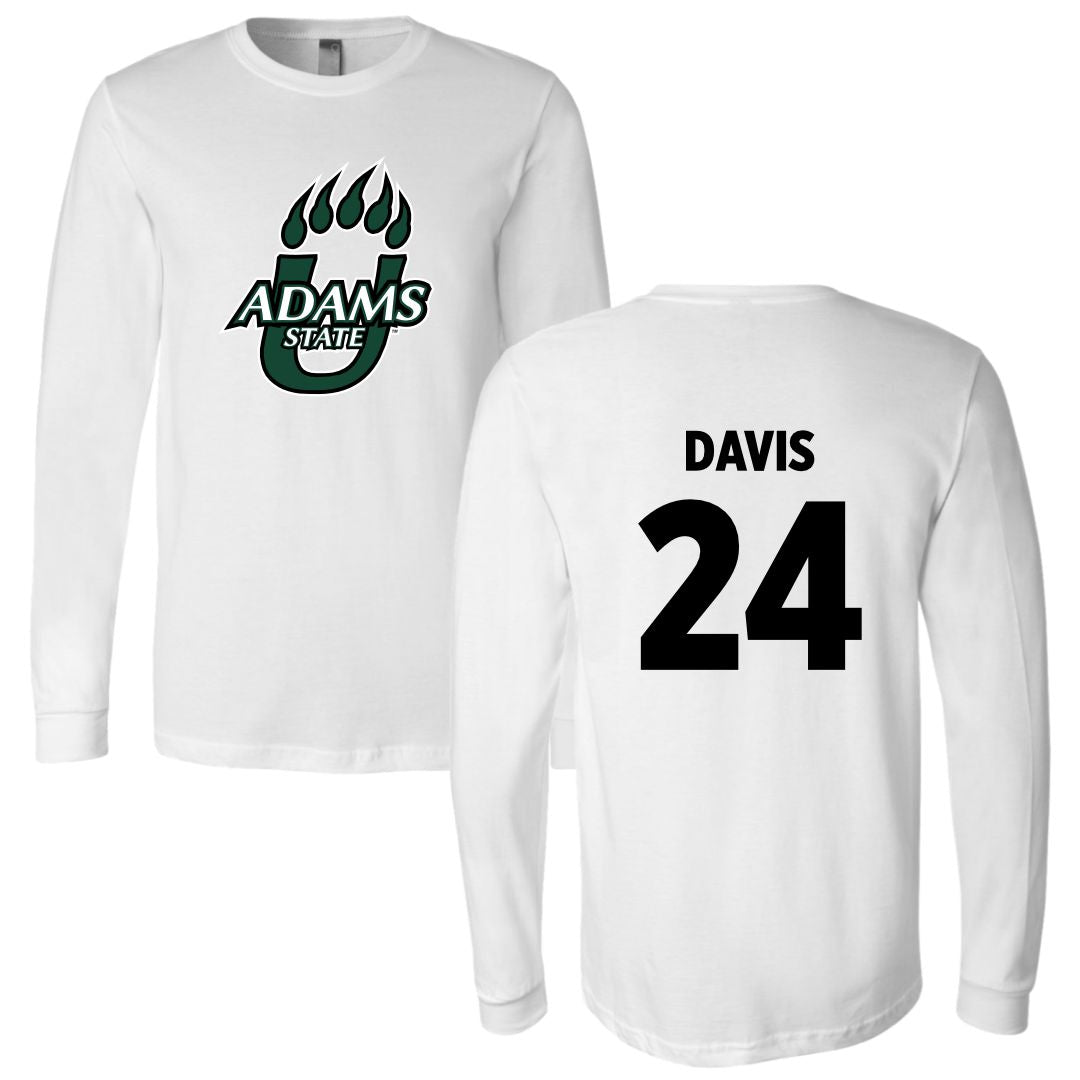 Adams State University Basketball White Long Sleeve  - #24 Riahana Davis