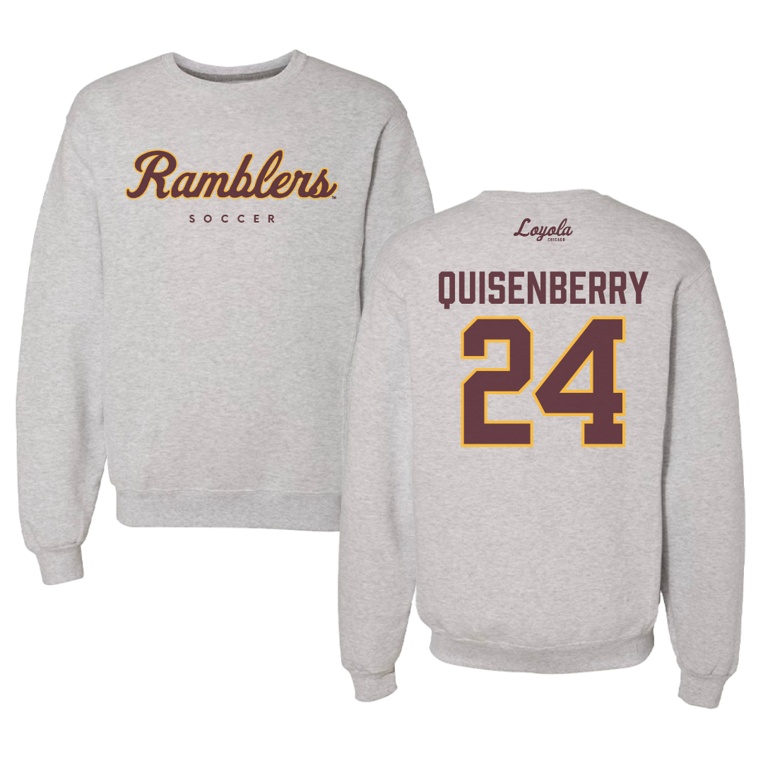 Cuello redondo gris de fútbol de la Universidad Loyola-Chicago - #24 Chris Quisenberry