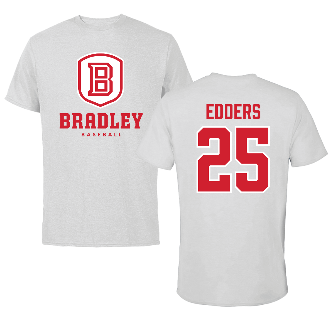 Bradley University Baseball Gray Tee - #25 Noah Edders