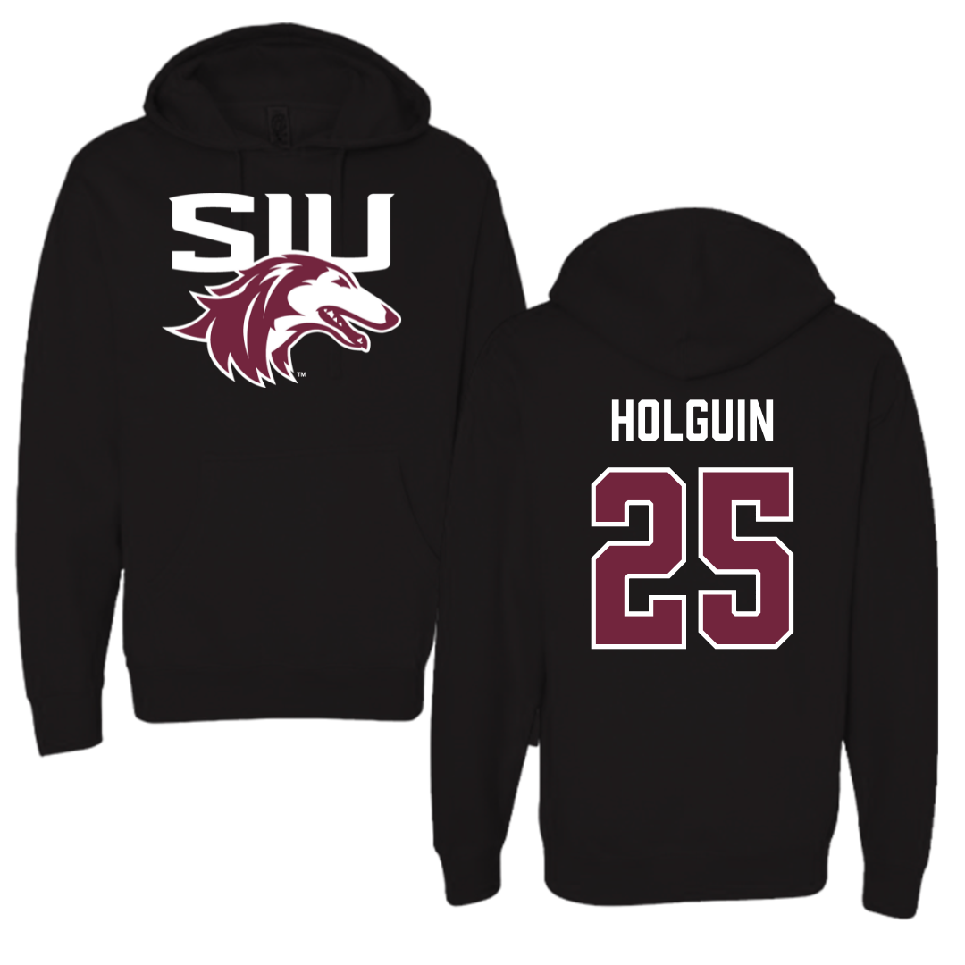 Southern Illinois University at Carbondale Baseball Black Hoodie  - #25 Al Holguin