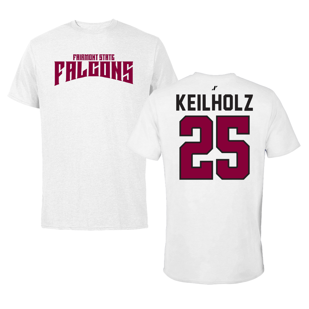 Fairmont State University Softball White Classic Performance Tee - #25 Abbie Keilholz