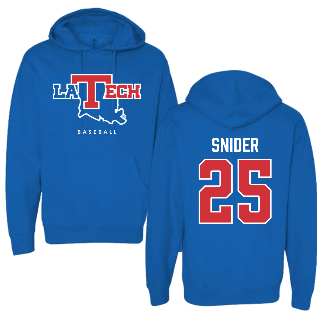 Louisiana Tech University Baseball Royal Blue Hoodie  - #25 Reid Snider