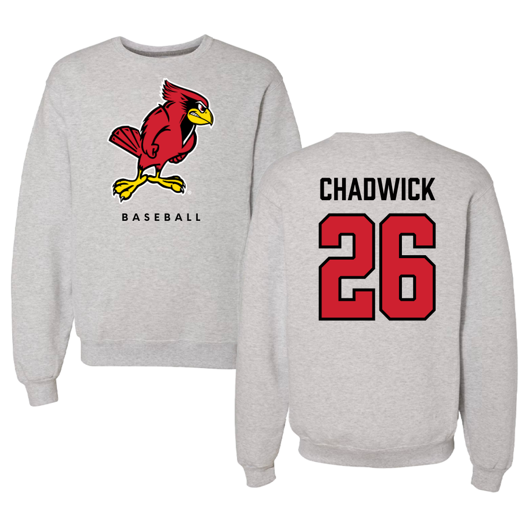 Illinois State University Baseball Gray Crewneck  - #26 Tyrelle Chadwick