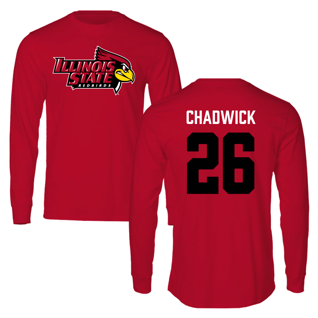 Illinois State University Baseball Red Redbird Long Sleeve  - #26 Tyrelle Chadwick