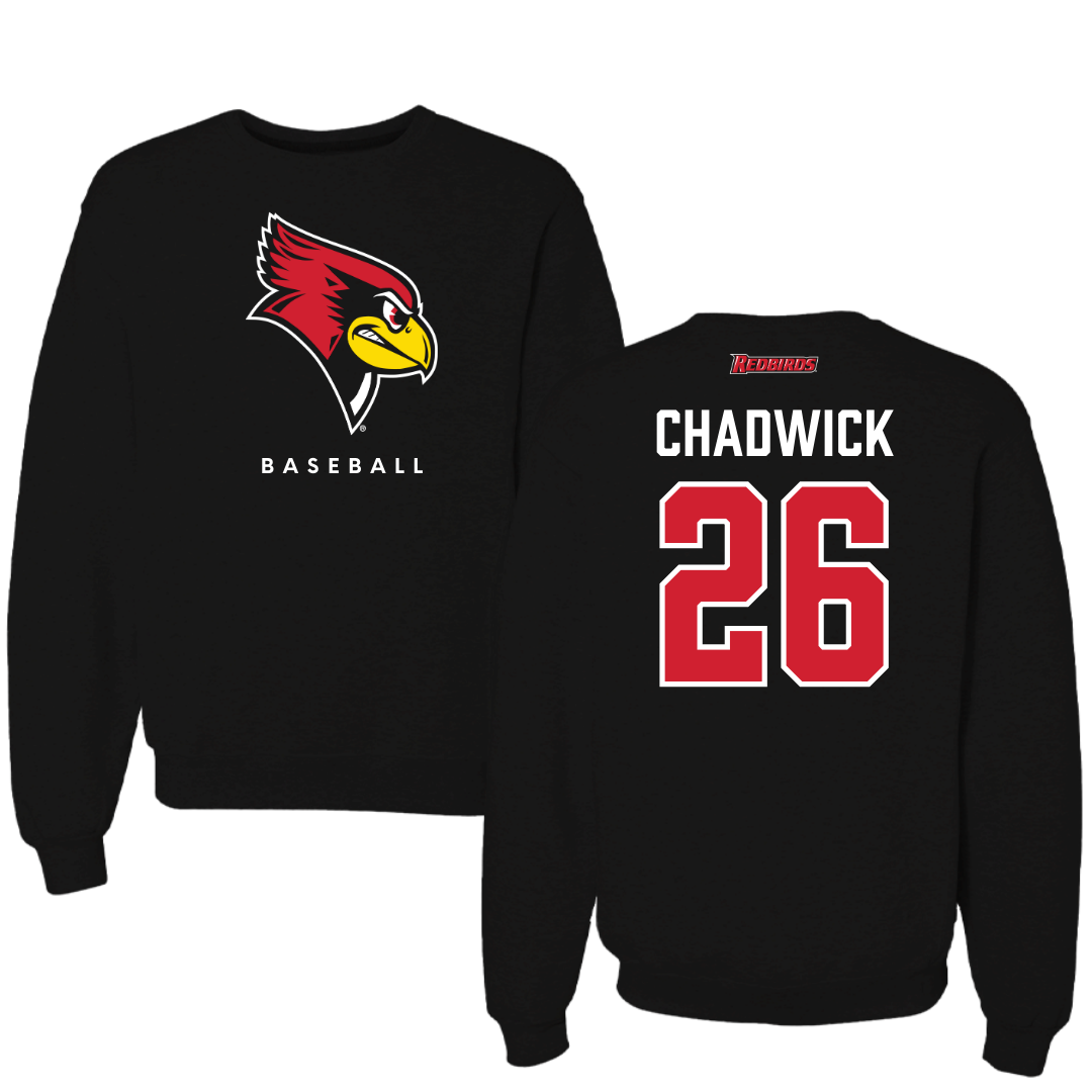 Illinois State University Baseball Black Mascot Crewneck  - #26 Tyrelle Chadwick