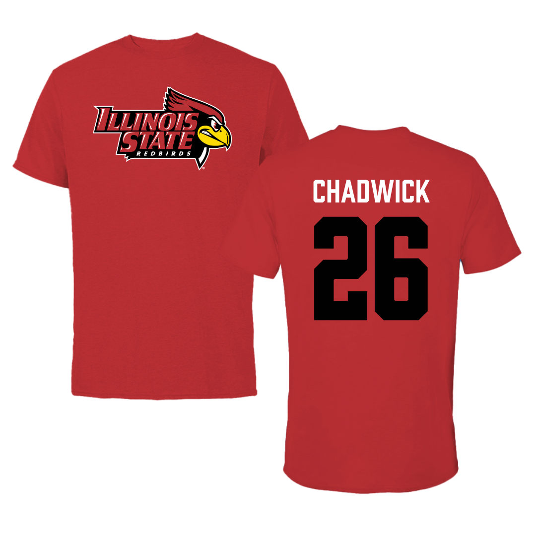 Illinois State University Baseball Red Redbird Tee  - #26 Tyrelle Chadwick