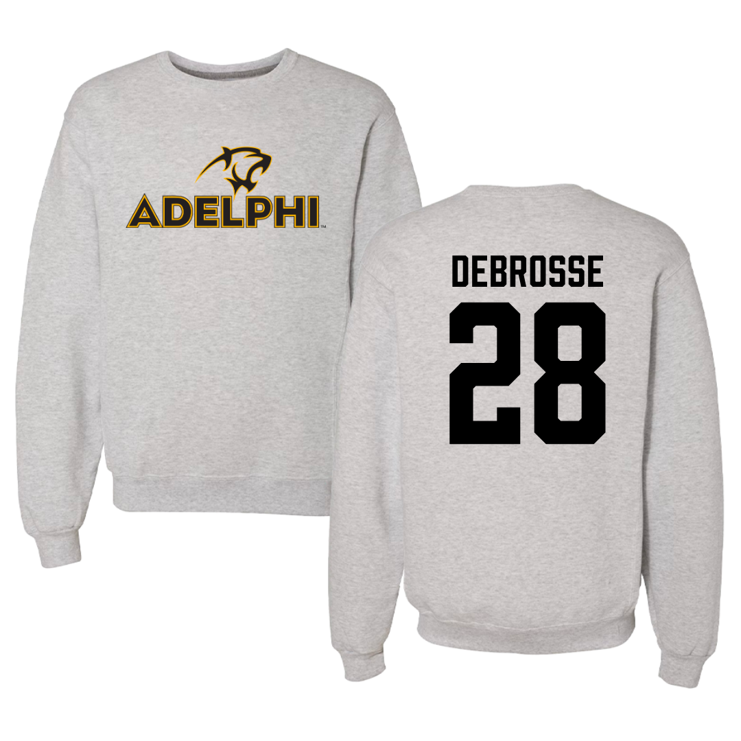 Adelphi University Soccer Gray Crewneck - #28 Richard DeBrosse