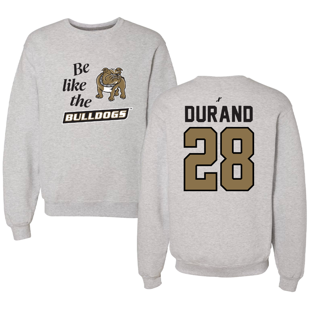 Bryant University Baseball Light Gray Be Like Us Crewneck - #28 Brandyn Durand