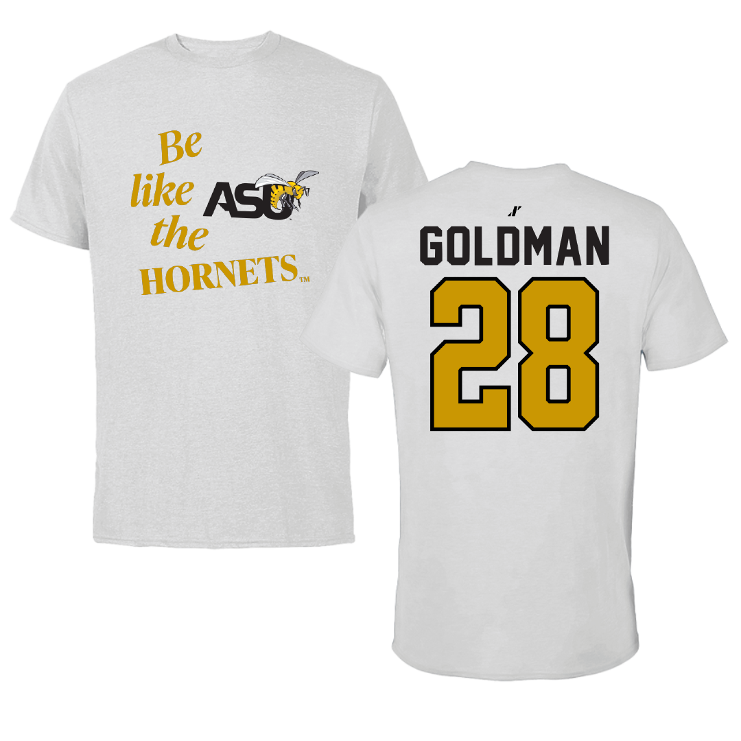 Alabama State University Soccer Light Gray Be Like Us Performance Tee - #28 Morgan Goldman