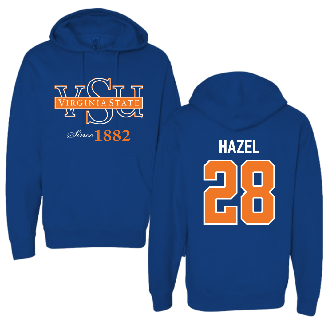 Virginia State University Lacrosse Blue Hoodie  - #28 Daquan Hazel