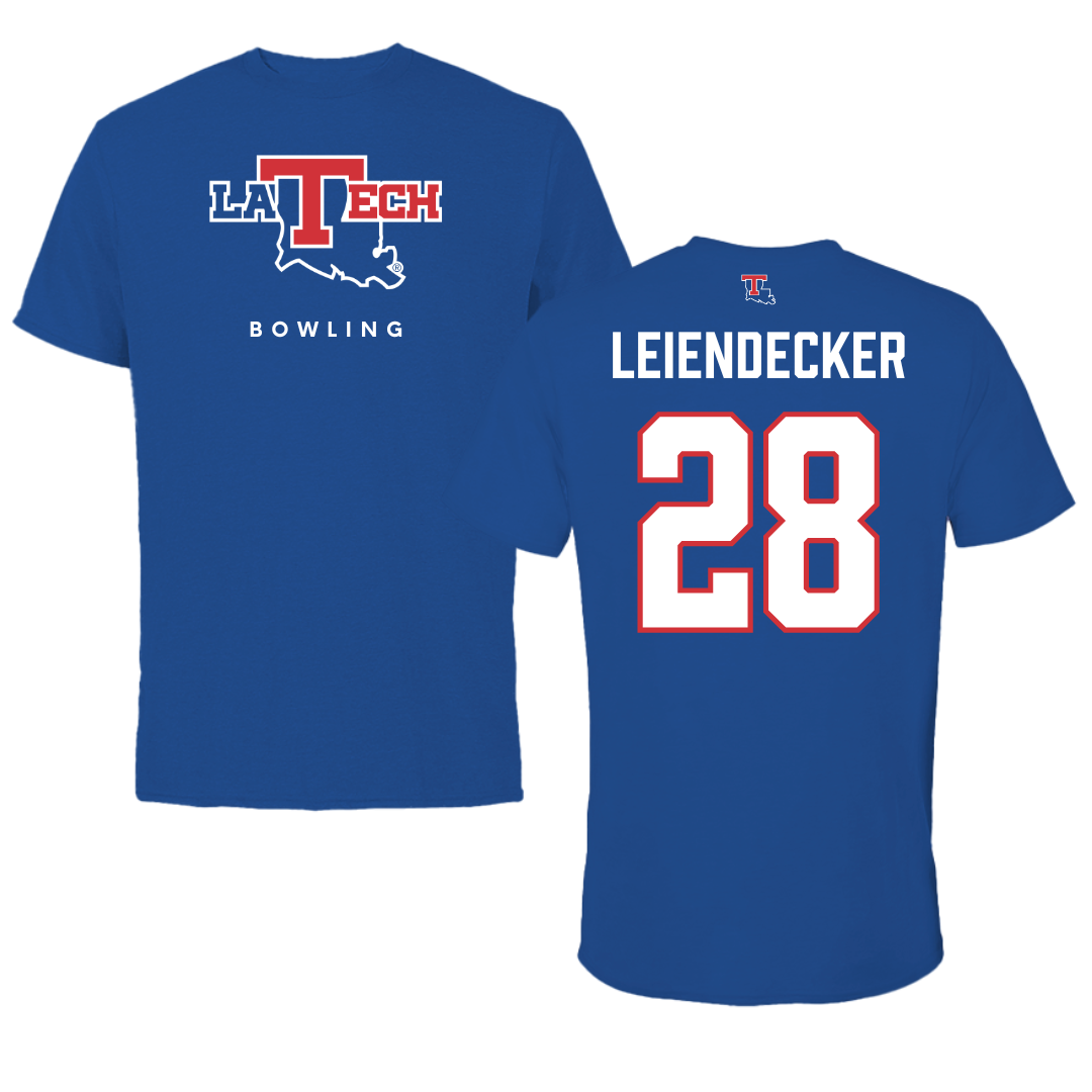 Louisiana Tech University Bowling True Royal Tee  - #28 Abbie Leiendecker