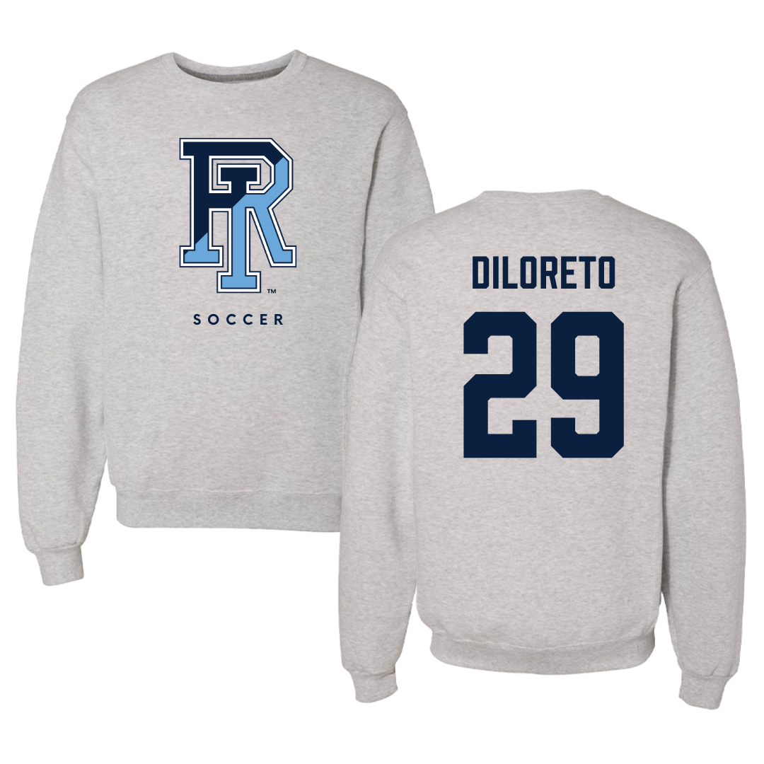 University of Rhode Island Soccer Gray Crewneck  - #29 Nate DiLoreto