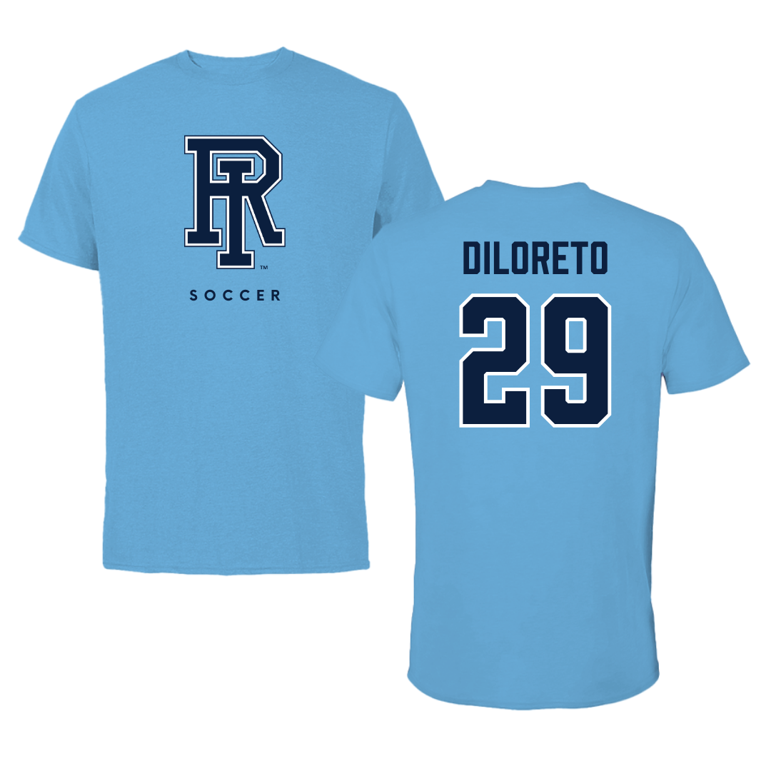 University of Rhode Island Soccer Carolina Blue Tee  - #29 Nate DiLoreto