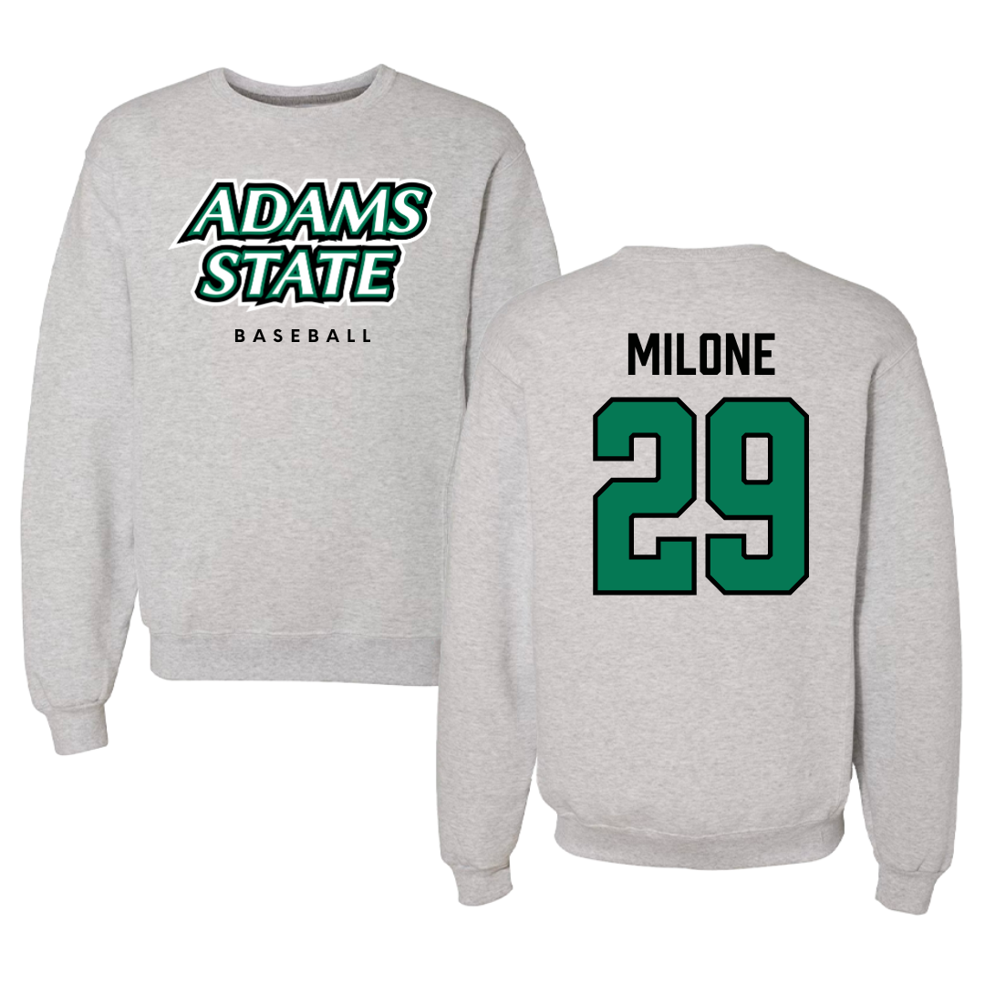 Adams State University Baseball Gray Crewneck  - #29 Alex Milone