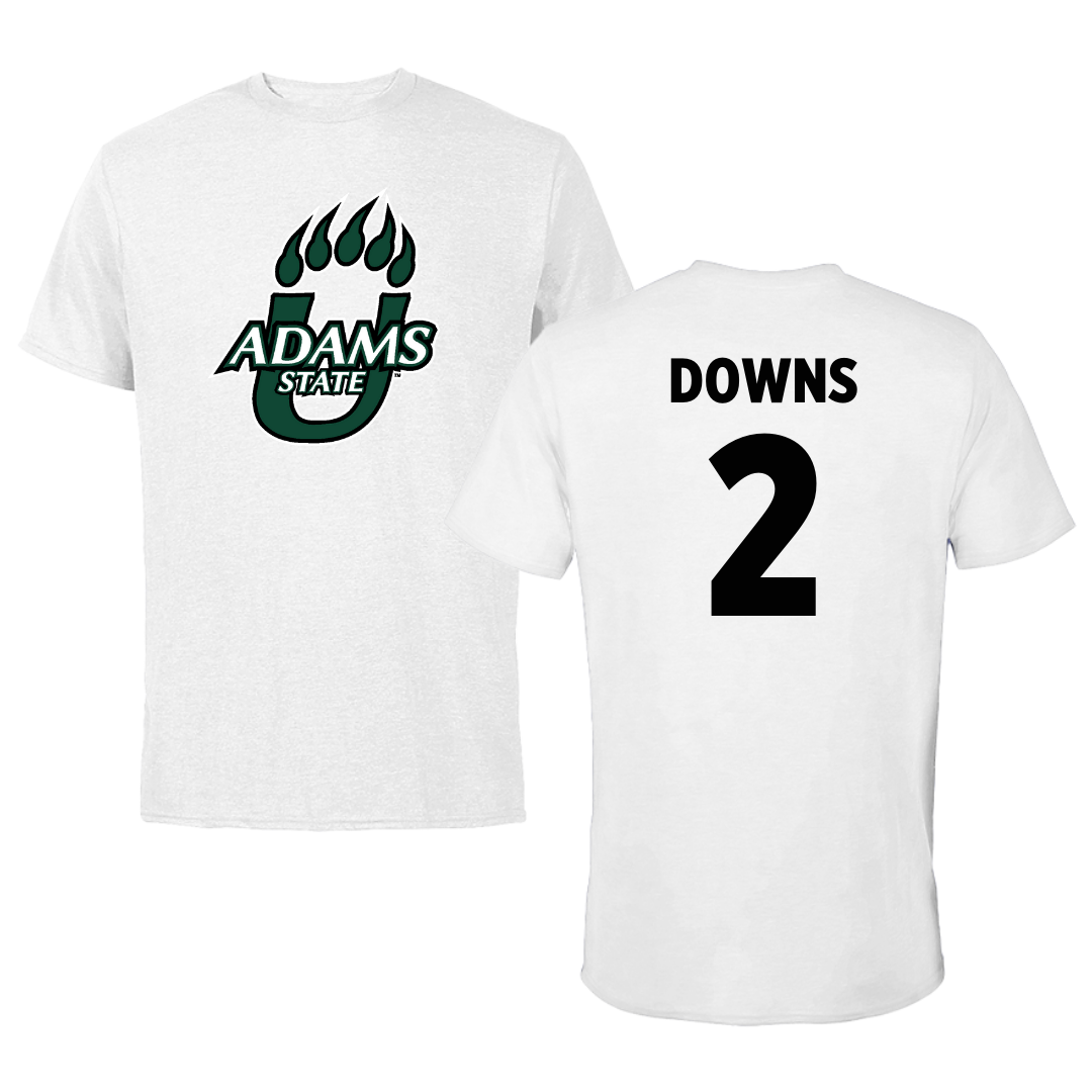 Adams State University Baseball White Tee  - #2 Ryan Downs