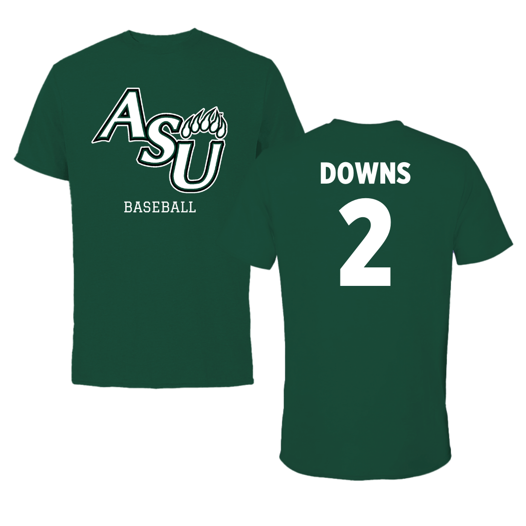 Adams State University Baseball Green Tee  - #2 Ryan Downs