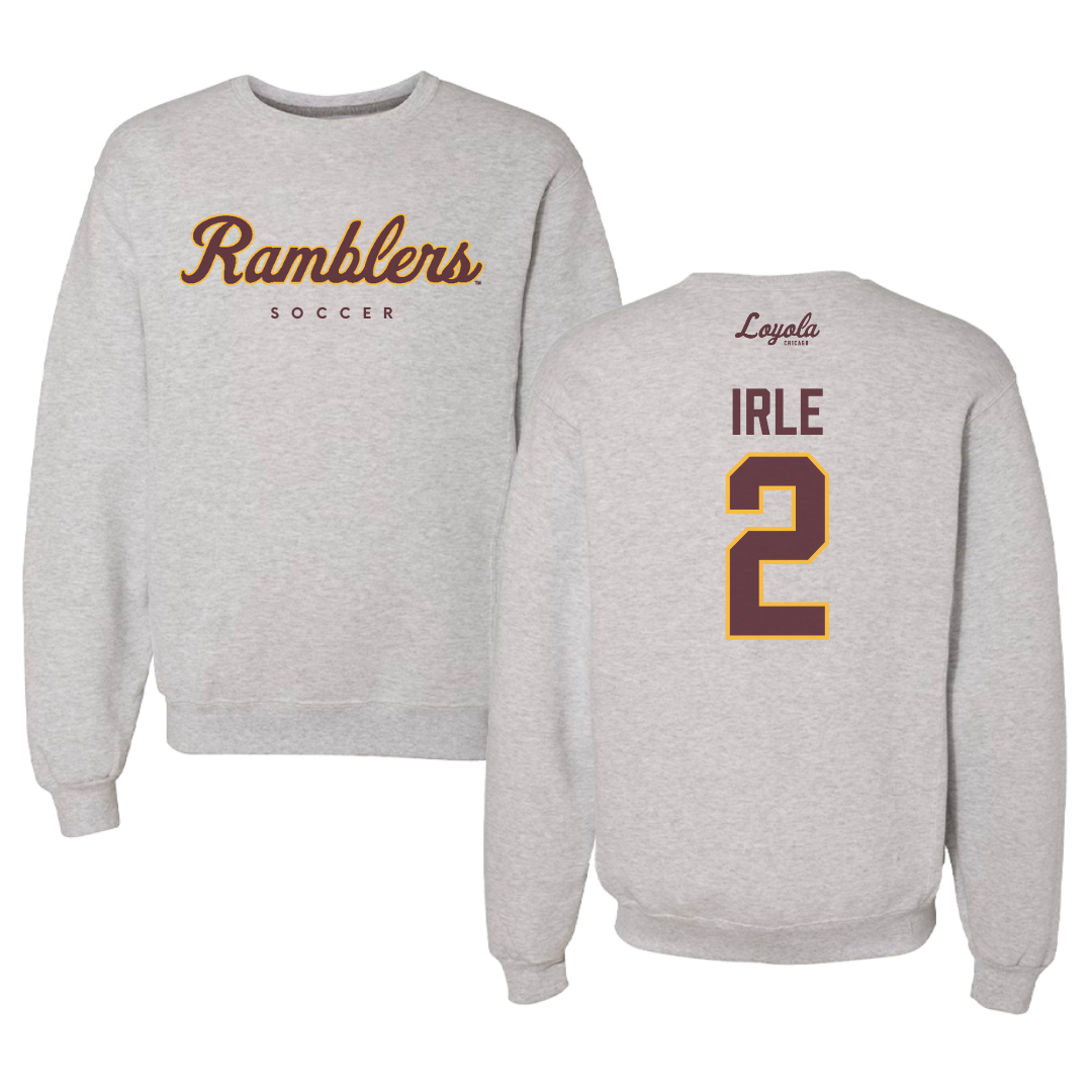 Cuello redondo gris de fútbol de la Universidad Loyola-Chicago - #2 Emma Irle