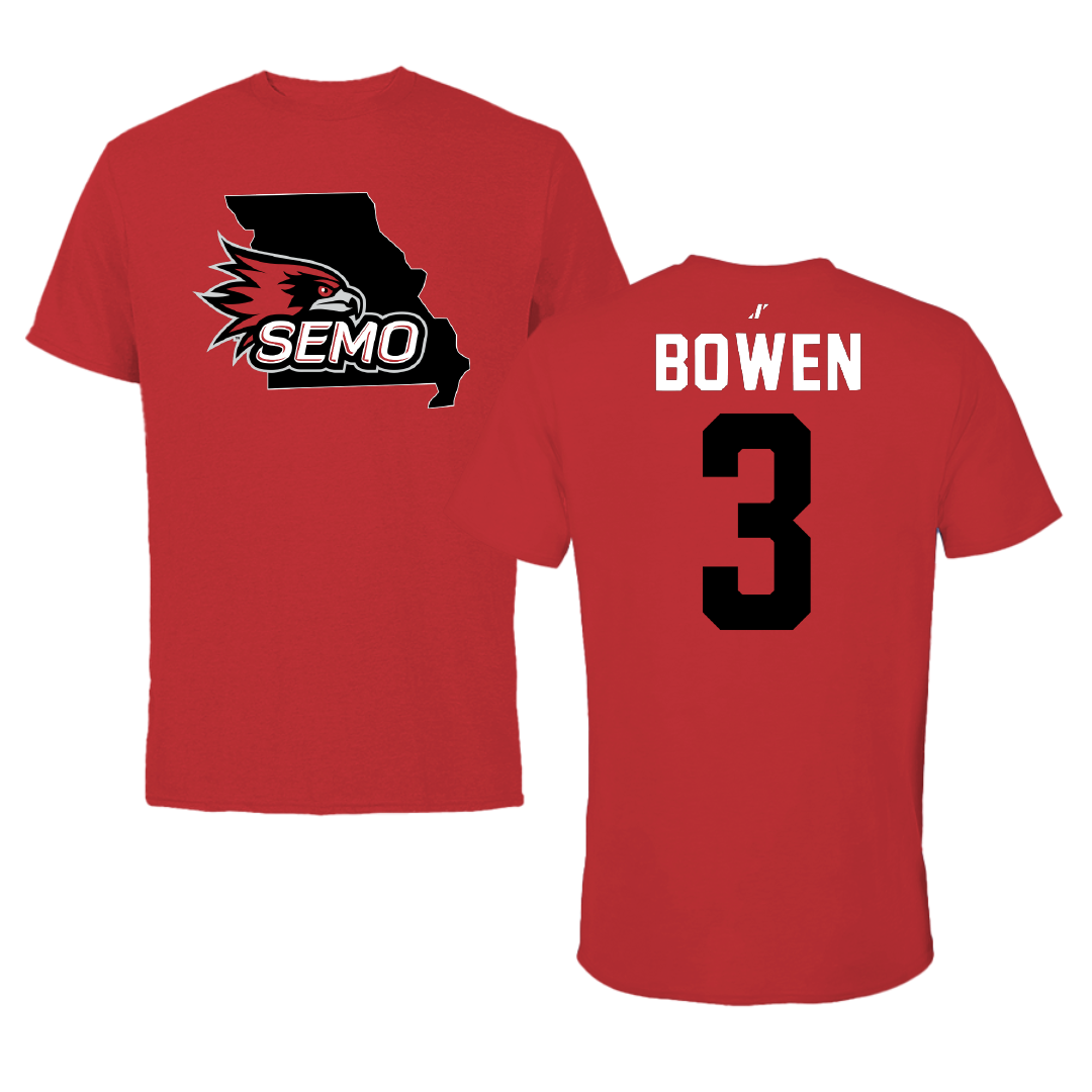 Southeast Missouri State University Basketball Red State Tee - #3 Indiya Bowen