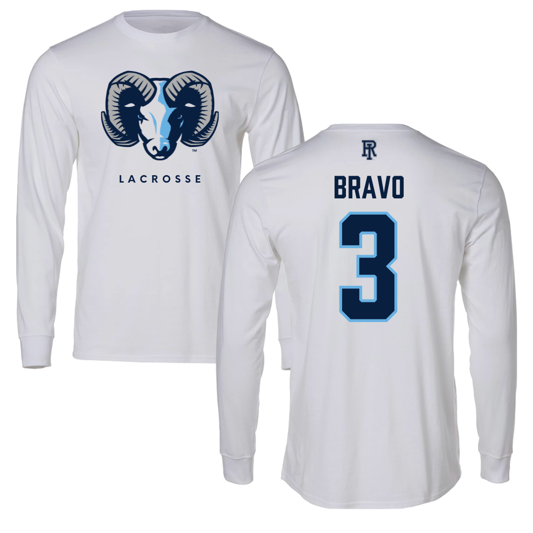 University of Rhode Island Lacrosse White Long Sleeve  - #3 Emma Bravo