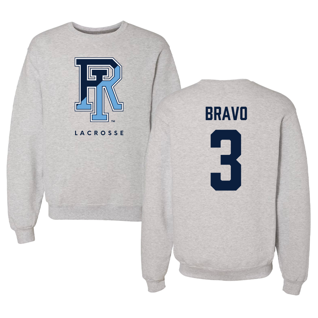 University of Rhode Island Lacrosse Gray Crewneck  - #3 Emma Bravo