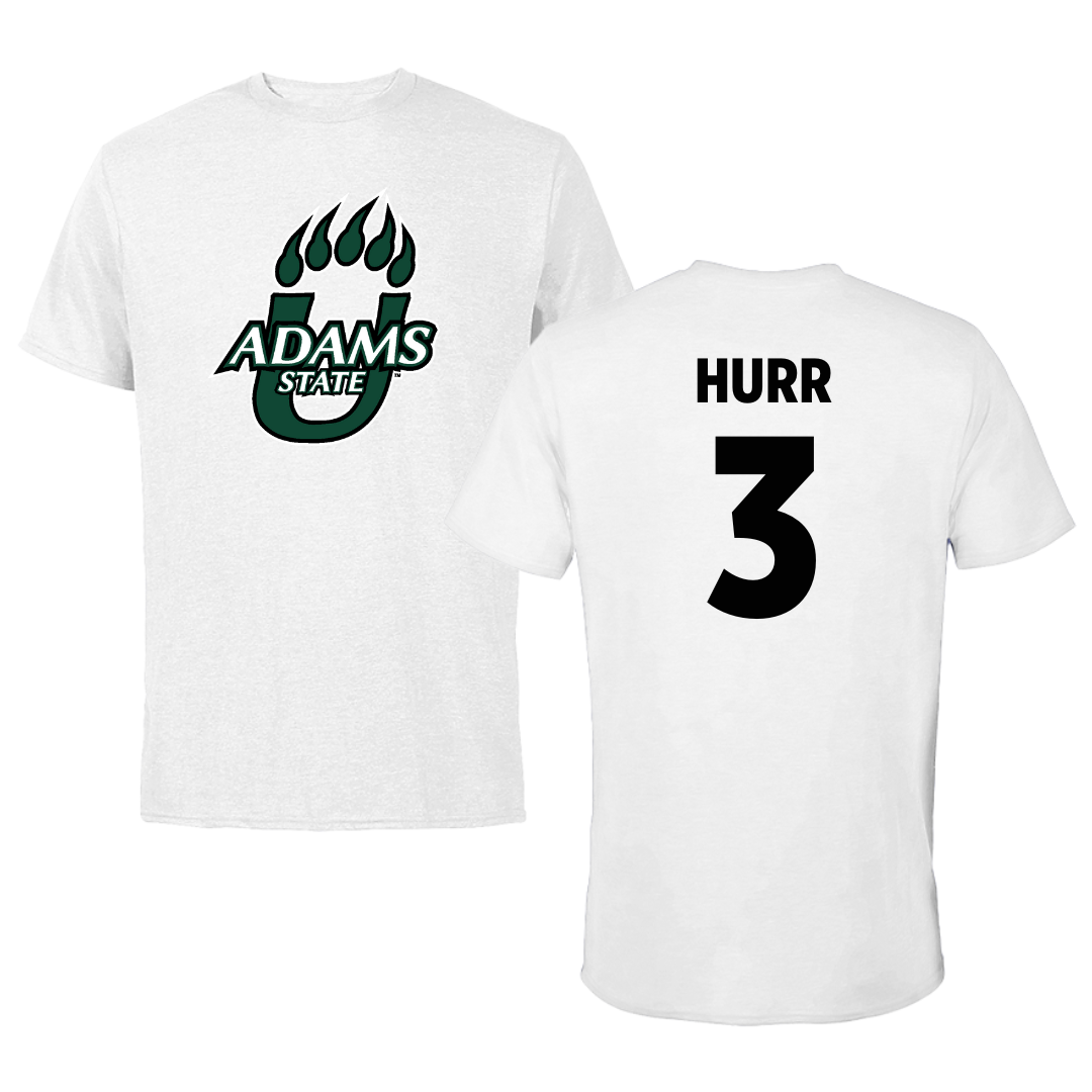 Adams State University Basketball White Tee  - #3 Alex Hurr