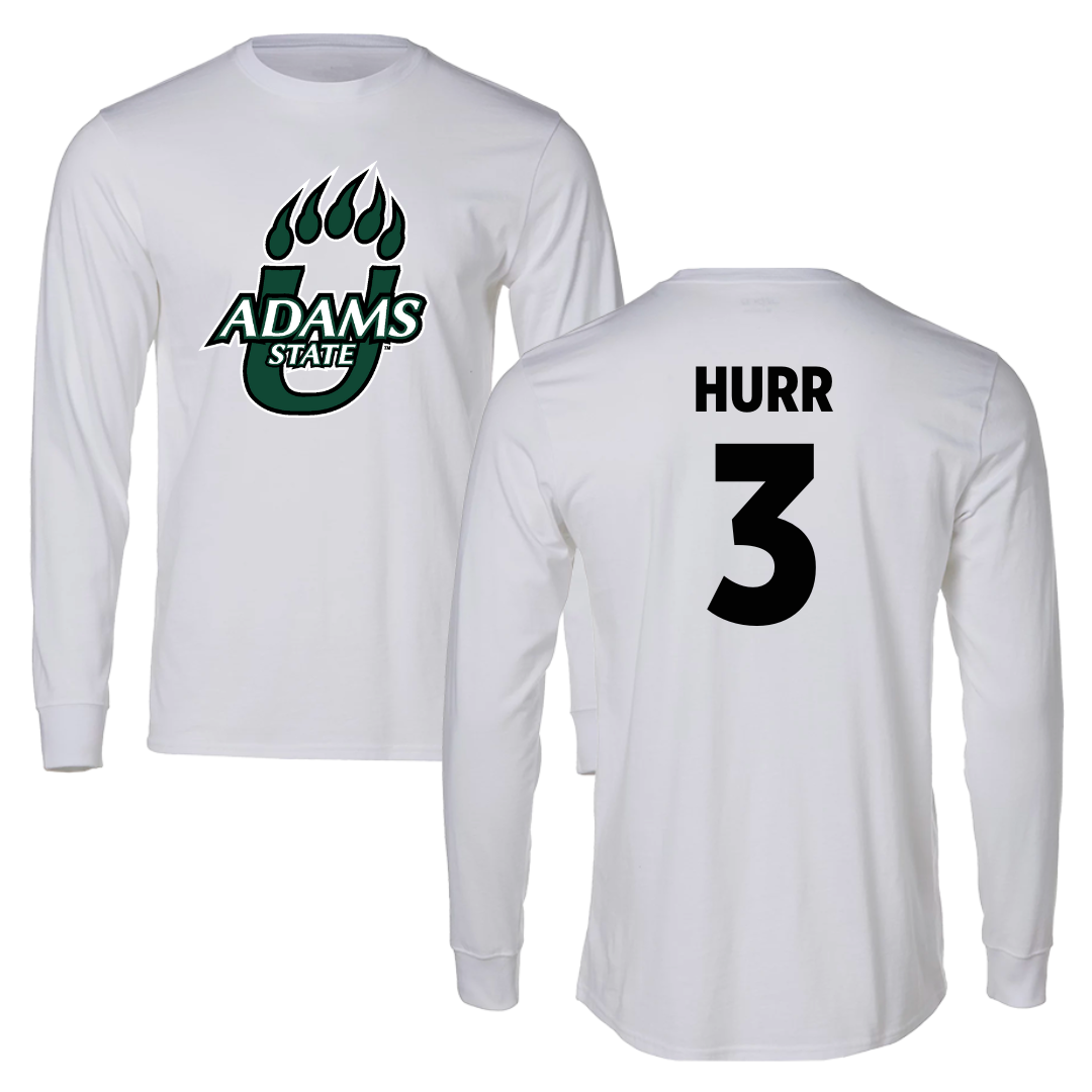 Adams State University Basketball White Long Sleeve  - #3 Alex Hurr