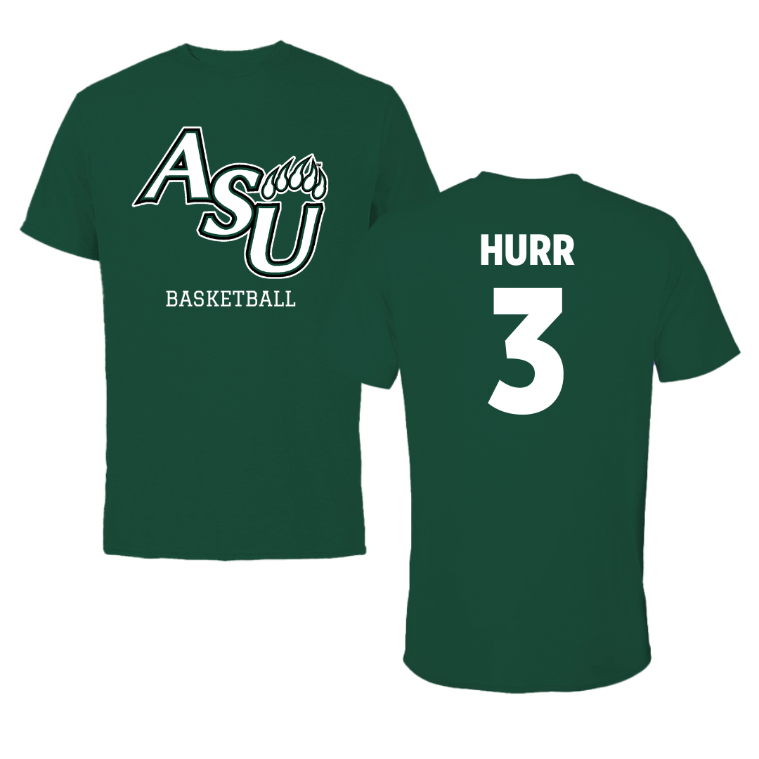 Adams State University Basketball Green Tee  - #3 Alex Hurr