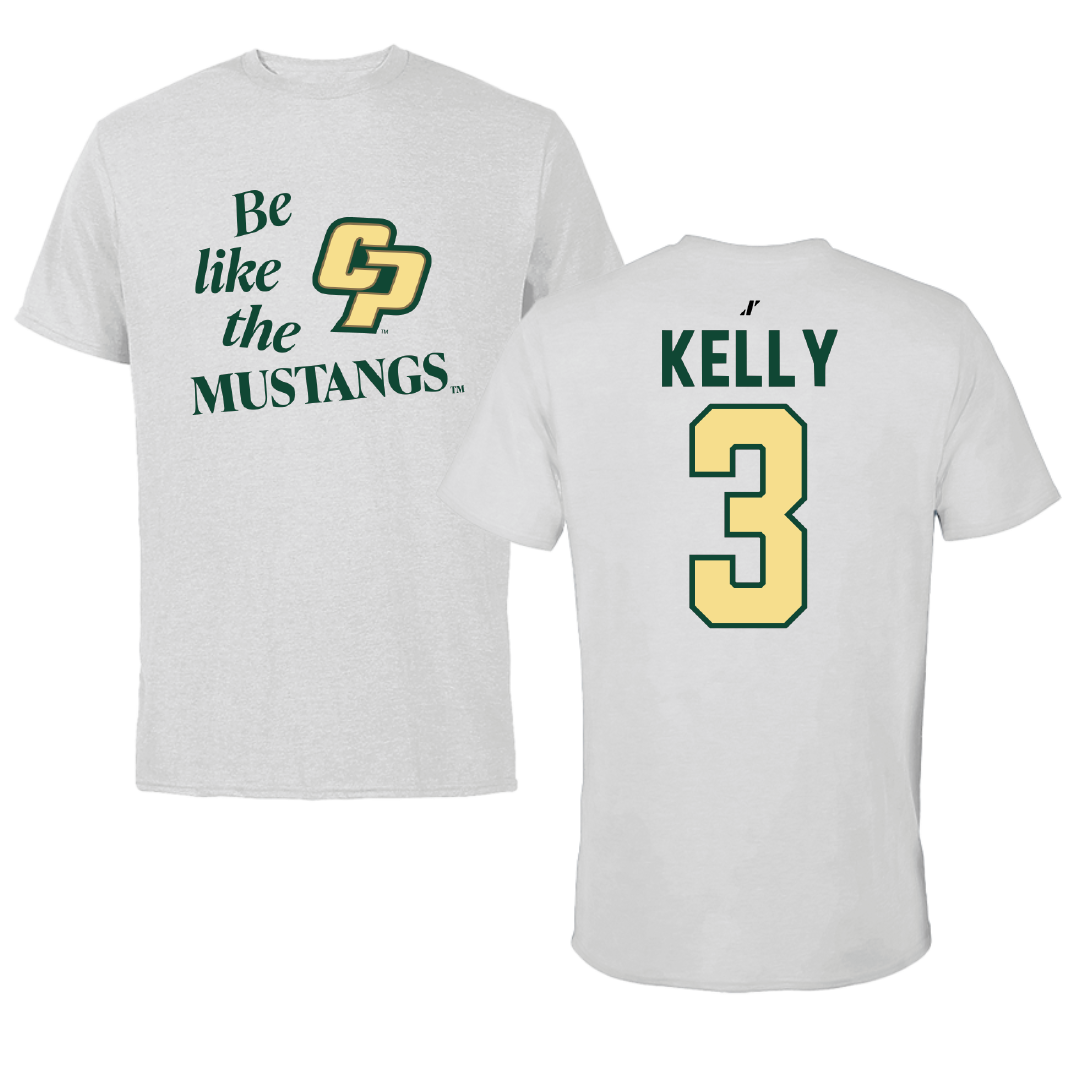 Cal Poly Football Light Gray Be Like Us Tee - #3 Bo Kelly