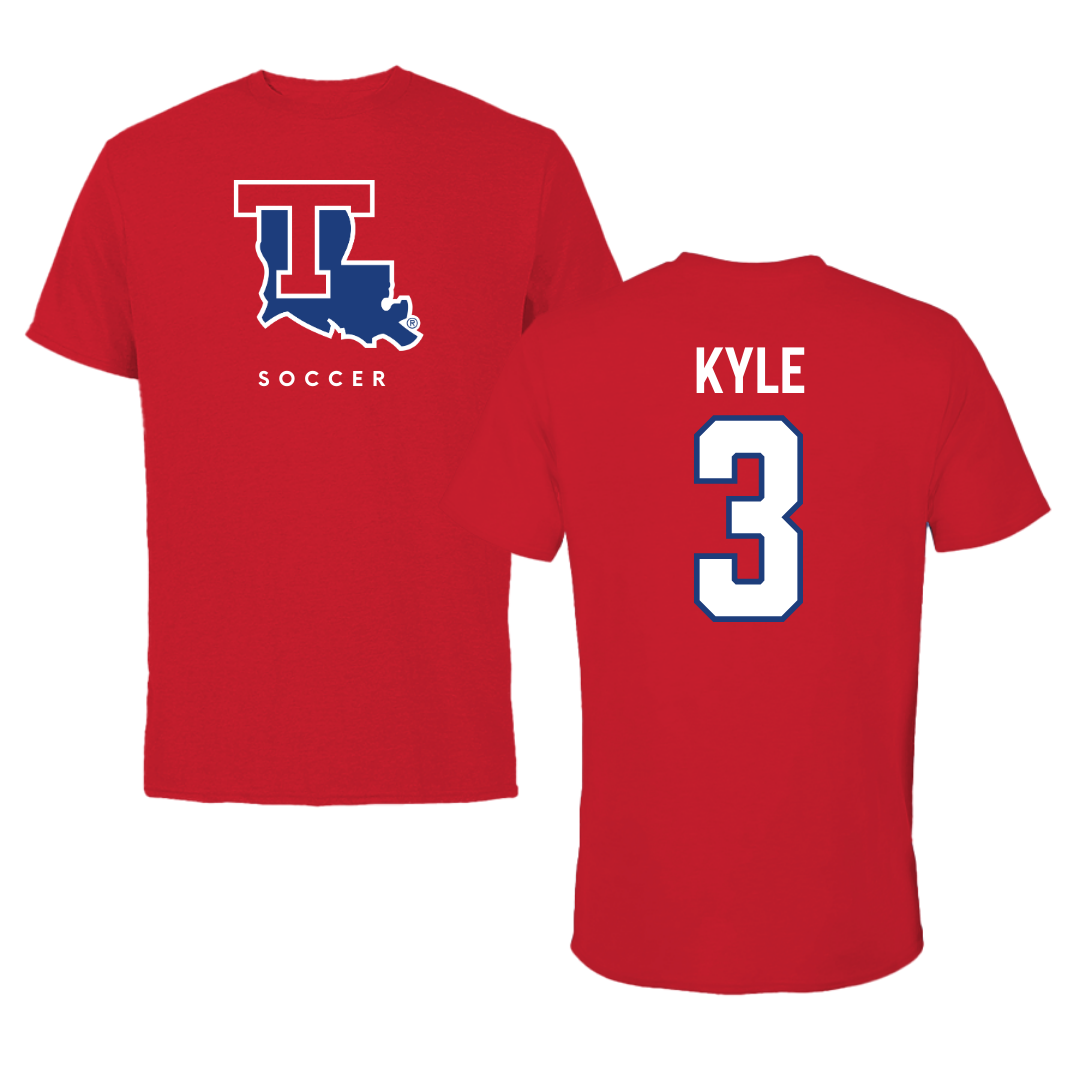Louisiana Tech University Soccer Red Tee  - #3 Avery Kyle