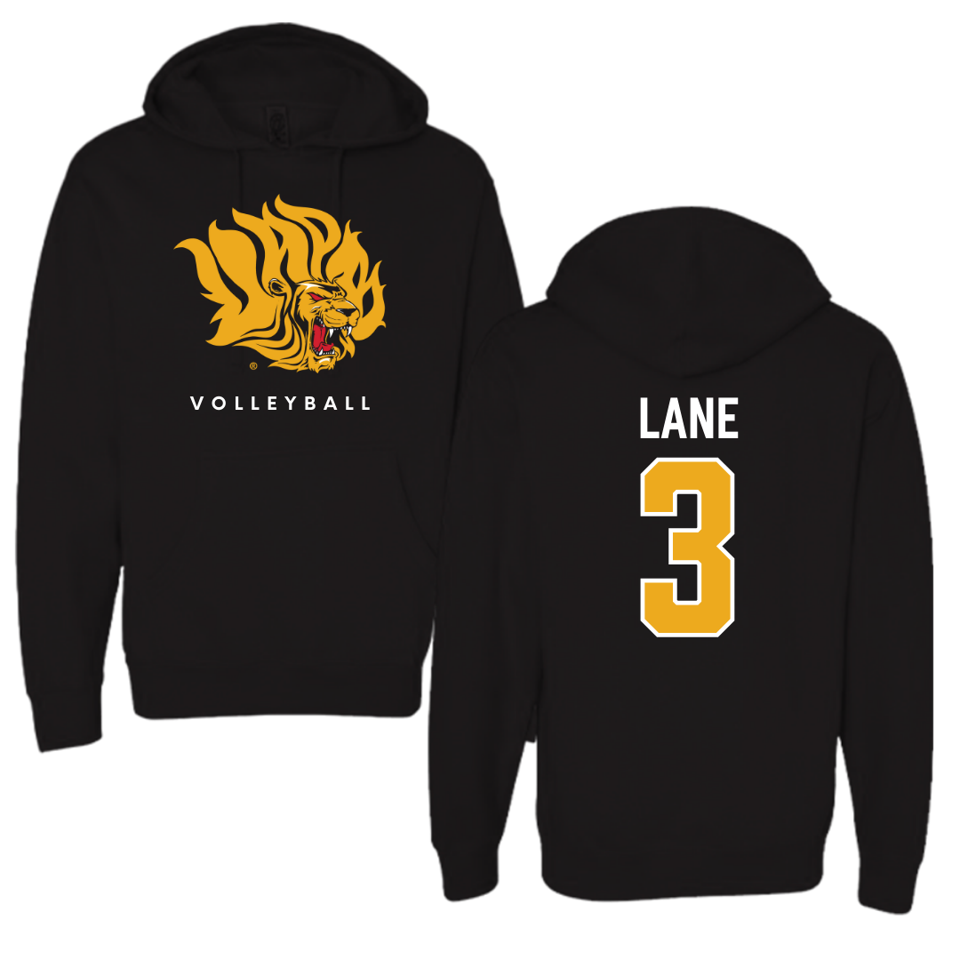 Sudadera con capucha negra de voleibol de la Universidad de Arkansas-Pine Bluff - #3 Aleria Lane