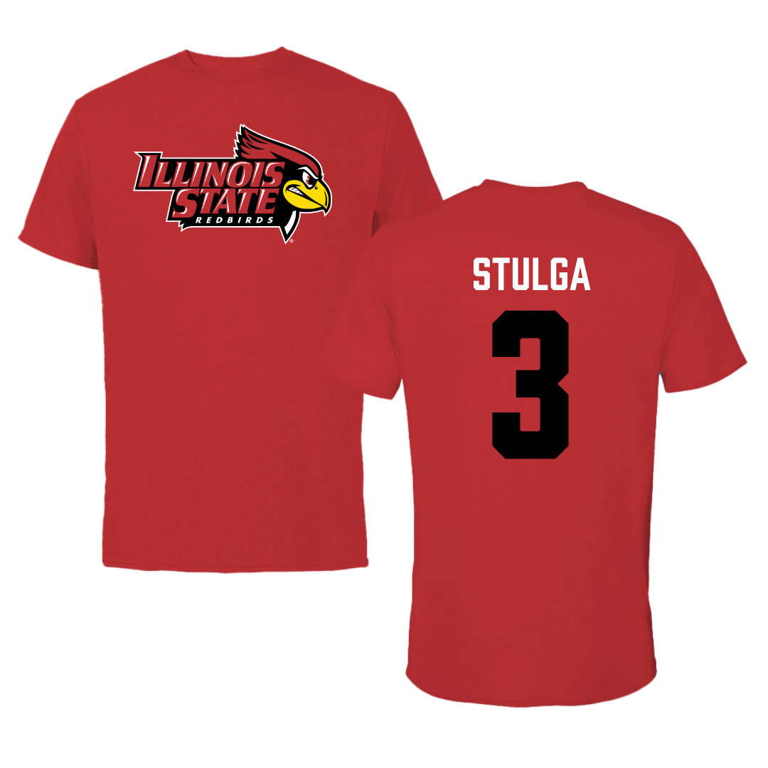 Illinois State University Baseball Red Redbird Tee  - #3 Luke Stulga