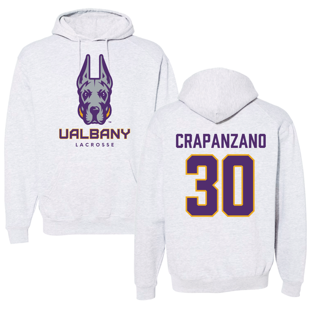 University at Albany Lacrosse Gray Hoodie  - #30 Christopher Crapanzano