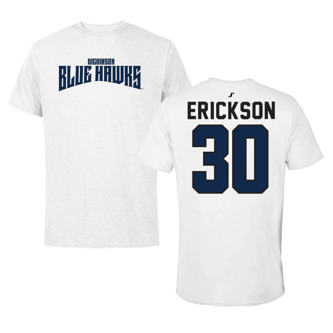 Dickinson State University Baseball White Classic Tee - #30 Cameron Erickson